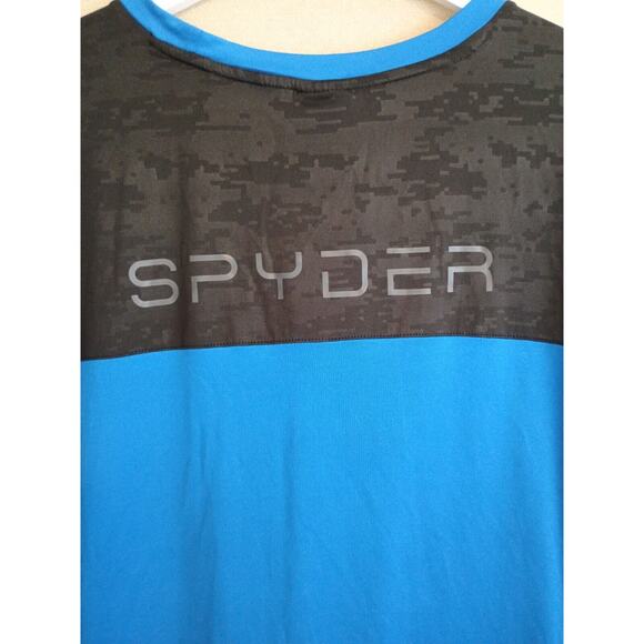 Spyder Shirt Men 2XL Blue Active Proweb Base Layer Outdoors Performance Pullover - Picture 3 of 8